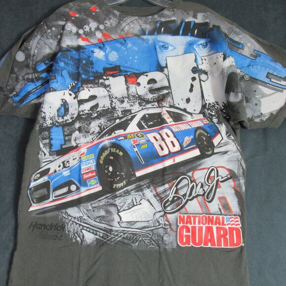 Chase Authentics T Shirt Mens Large Gray Dale Jr NASCAR National Guard Crew Tee - Picture 2 of 11
